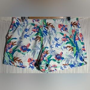 Columbia Floral Women's Athletic Shorts - Blue, Green, Pink